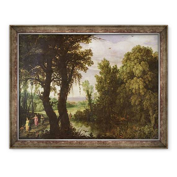 Tablou inramat - Paul Brill - Diana, cu nimfele ei insotitoare, plecand la vanatoare., 60 x 80 cm - - Roveli