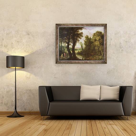 Tablou inramat - Paul Brill - Diana, cu nimfele ei insotitoare, plecand la vanatoare., 60 x 80 cm - 2- Roveli