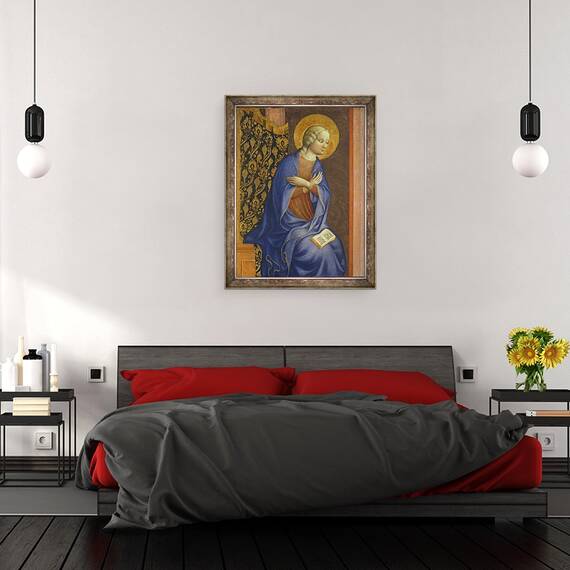 Tablou inramat - Tommaso Masolino da Panicale - Buna Vestire a Fecioarei, 60 x 80 cm - 3- Roveli