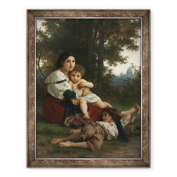 Tablou inramat - William-Adolphe Bouguereau - Restul, 60 x 80 cm - - Roveli