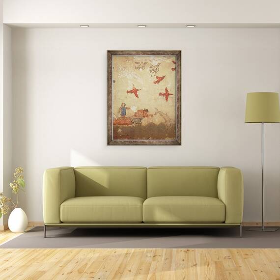 Tablou inramat - Etruscan - Barca de pescuit, de la Mormantul Vanatorii si Pescuitul, 60 x 80 cm - 2- Roveli