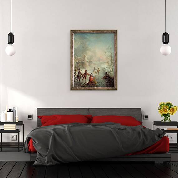 Tablou inramat - Jacques de Lajoue - Iarna, 60 x 80 cm - 3- Roveli