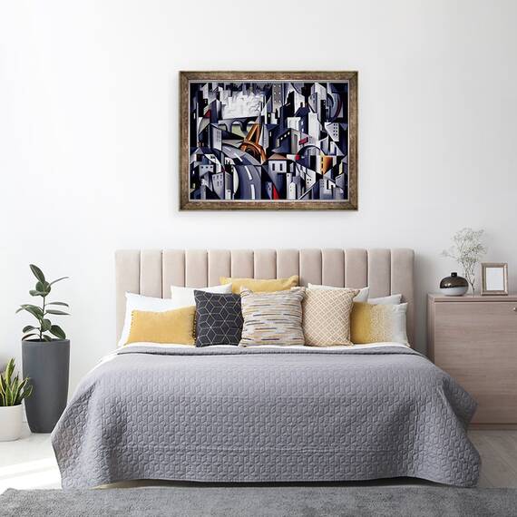 Tablou inramat - Catherine Abel - La Rive Gauche, 60 x 80 cm - 3- Roveli