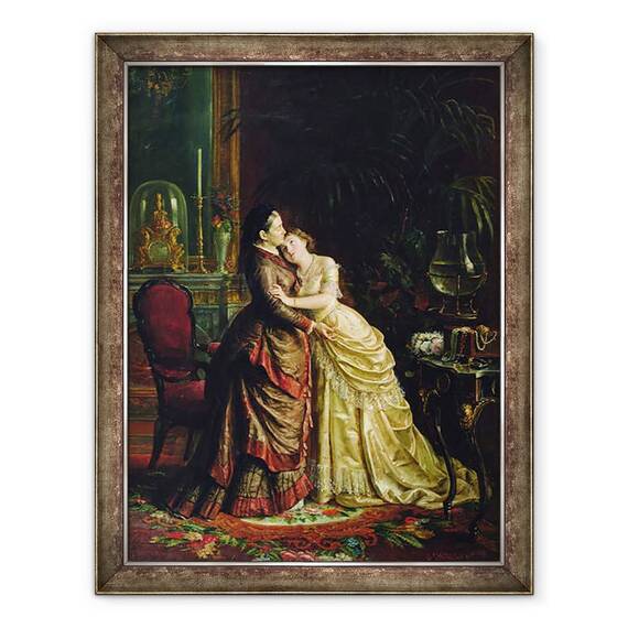 Tablou inramat - Sergei Ivanovich Gribkov - inainte de casatorie, 60 x 80 cm - - Roveli