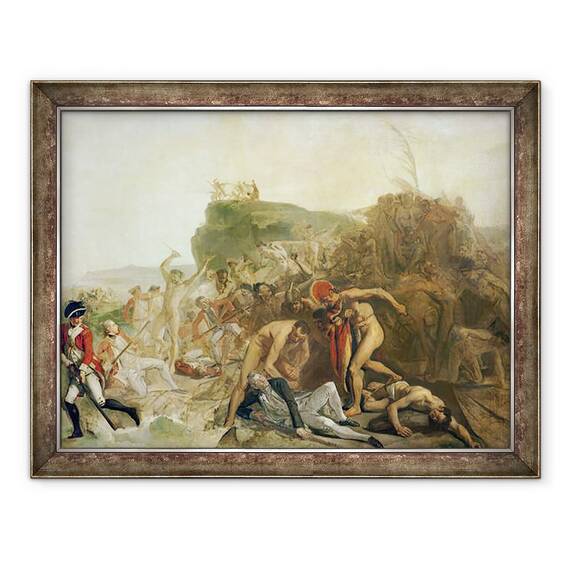 Tablou inramat - Johann Zoffany - Moartea capitanului James Cook, 60 x 80 cm - - Roveli