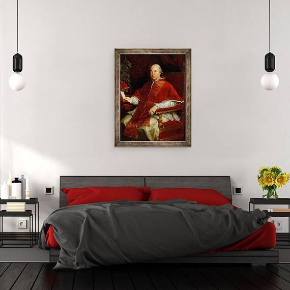 Tablou inramat - Pompeo Girolamo Batoni - Papa Pius al VI-lea 1717-99 c.1775-76, 60 x 80 cm - 3- Roveli