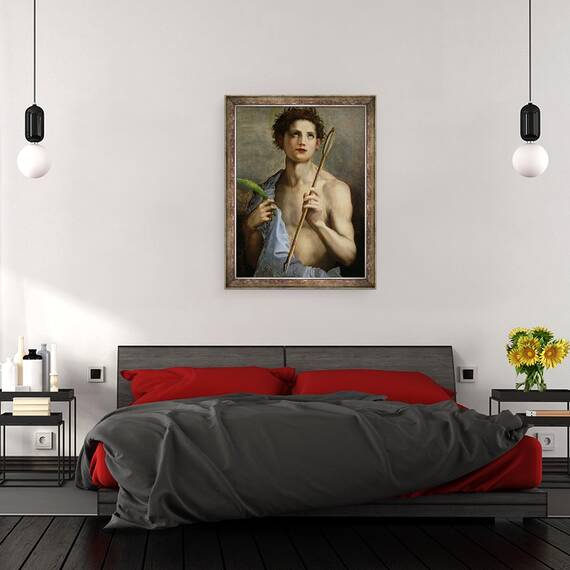 Tablou inramat - Andrea del Sarto - Sfantul Sebastian care detine doua sageti si palma martirului, 60 x 80 cm - 3- Roveli