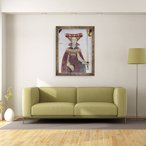 Tablou inramat - Giacomo Jaquerio - Cele noua Worthies si cele noua femei demne, detalii ale lui Hippolyte, 60 x 80 cm - 2- Roveli