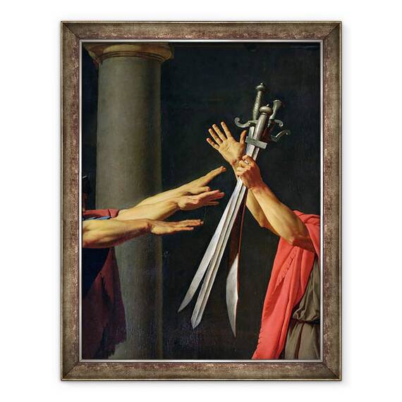 Tablou inramat - Jacques Louis David - Juramantul lui Horatii III, 60 x 80 cm - - Roveli