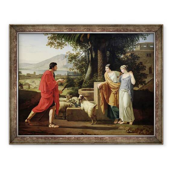 Tablou inramat - Louis Gauffier - Iacov cu fiicele lui Laban, 60 x 80 cm - - Roveli