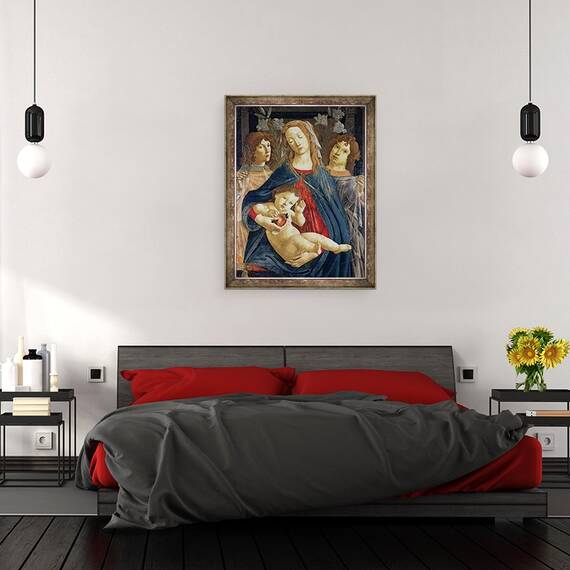 Tablou inramat - Sandro Botticelli - Fecioara din Rodie, 60 x 80 cm - 3- Roveli