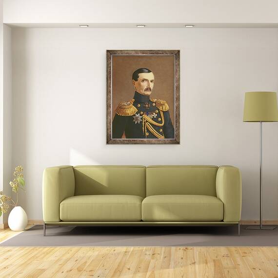 Tablou inramat - A.F. Permyakov - Portretul Amiralului V.A. Kornilov 1806-1854, 60 x 80 cm - 2- Roveli