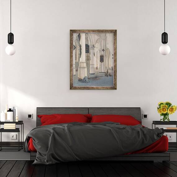 Tablou inramat - Emanuel de Witte - Interiorul bisericii, 60 x 80 cm - 3- Roveli