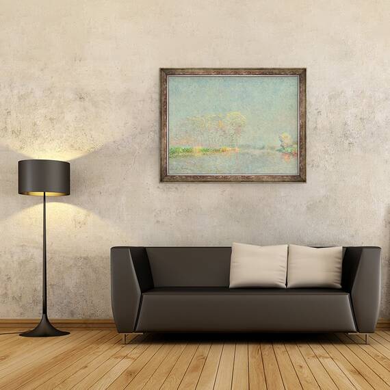 Tablou inramat - Emile Claus - Ceata pe Lys, 60 x 80 cm - 2- Roveli