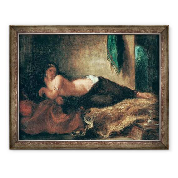 Tablou inramat - Ferdinand Victor Eugene Delacroix - Odalisque, 60 x 80 cm - - Roveli