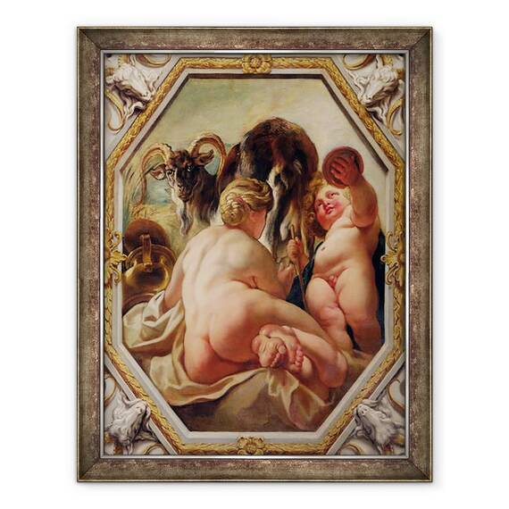 Tablou inramat - Jacob Jordaens - Capricorn, 60 x 80 cm - - Roveli