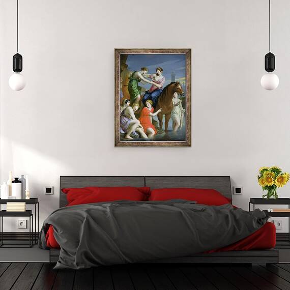 Tablou inramat - Jacques Stella - Clelia traversand Tibrul, 60 x 80 cm - 3- Roveli