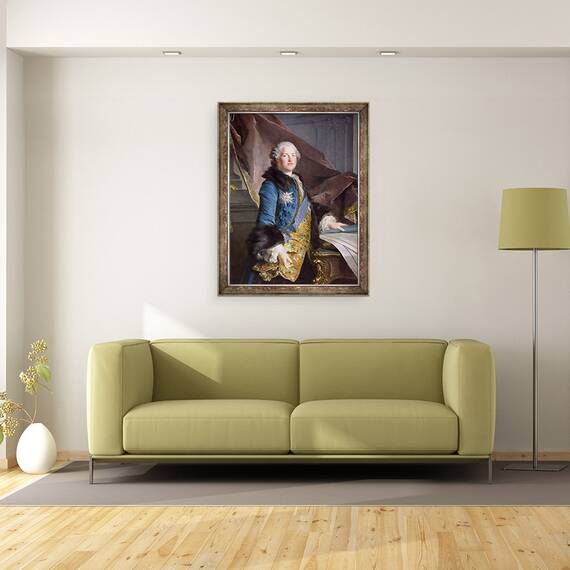 Tablou inramat - Louis M. Tocque - Abel Francois Poisson 1727-81 Marchizul de Marigny, 60 x 80 cm - 2- Roveli