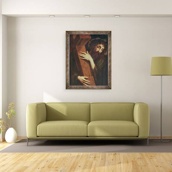 Tablou inramat - Scoala spaniola - Hristos Purtand Crucea, 60 x 80 cm - 2- Roveli
