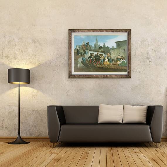 Tablou inramat - William-Adolphe Bouguereau - Napoleon al III-lea 1808-73 Vizitand victimele inundatiilor din Tarascon in iunie 1856, 60 x 80 cm - 2- Roveli