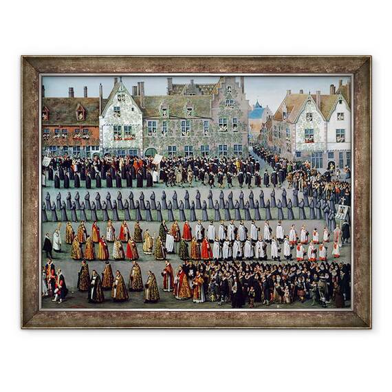 Tablou inramat - Denys van Alsloot - Triumful Arhiducesei Isabella 1556-1633 la Ommegang de la Bruxelles, 31 mai 1615, 60 x 80 cm - - Roveli