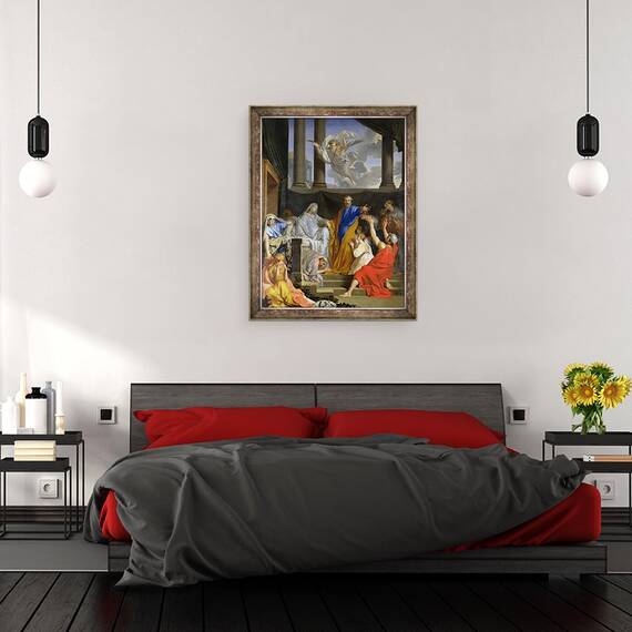 Tablou inramat - Henri Testelin - Sfantul Petru invierea Vaduvei Tabitha, 60 x 80 cm - 3- Roveli
