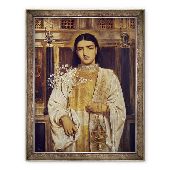 Tablou inramat - Simeon Solomon - Un sfant al Bisericii de Est numit anterior un acolit grec, 60 x 80 cm - - Roveli