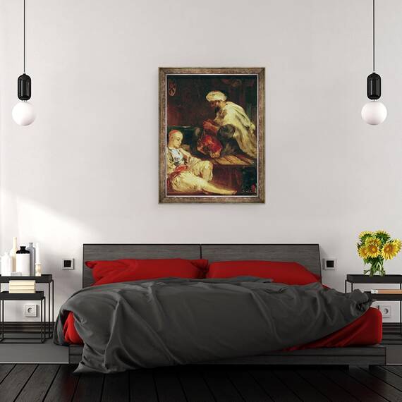 Tablou inramat - Eugene Fromentin - Interiorul Atelierului unui croitor arab, 60 x 80 cm - 3- Roveli