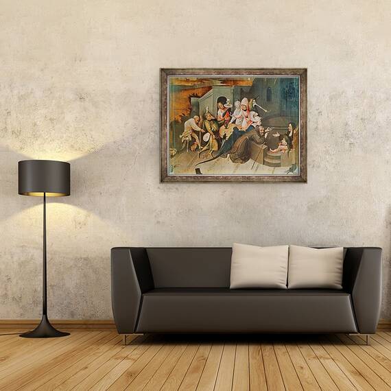 Tablou inramat - Hieronymus Bosch - Triptic al ispitei Sfantului Anton, 60 x 80 cm - 2- Roveli