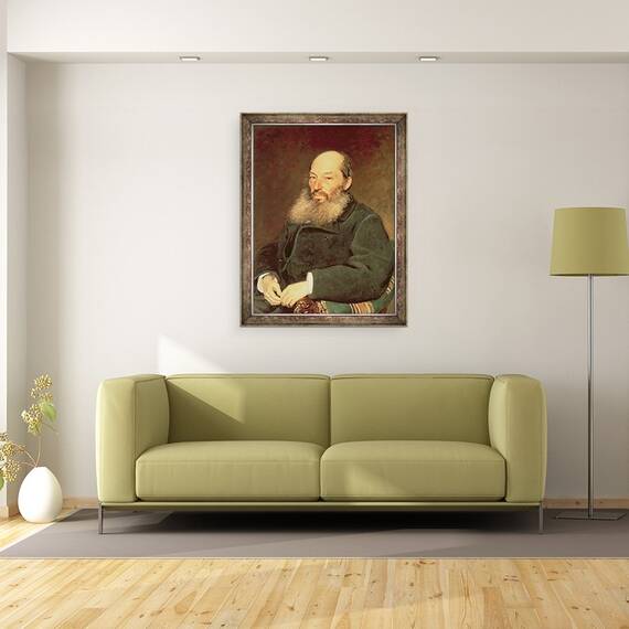 Tablou inramat - Ilya Efimovich Repin - Portretul lui Afanasy Fet 1820-92, 60 x 80 cm - 2- Roveli