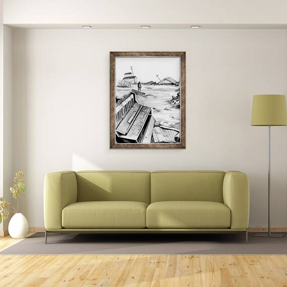 Tablou inramat - Tomoko FURUYA - daune tsunami, 2014, 70 x 90 cm - 2- Roveli