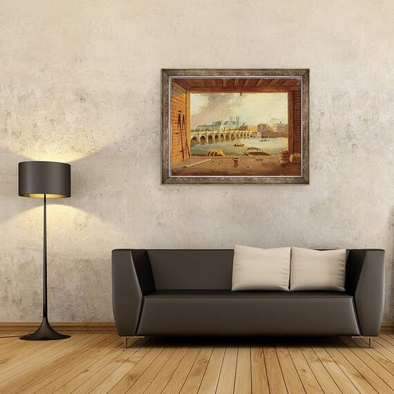 Tablou inramat - Daniel Turner - Vedere spre podul Westminster, 70 x 90 cm - 2- Roveli