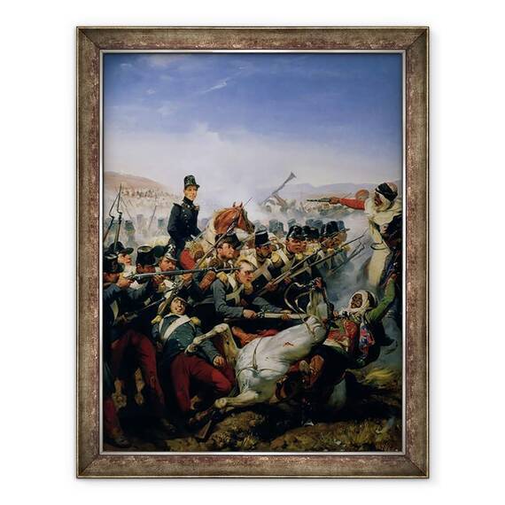 Tablou inramat - Emile Jean Horace Vernet - Batalia de la Somah, 70 x 90 cm - - Roveli