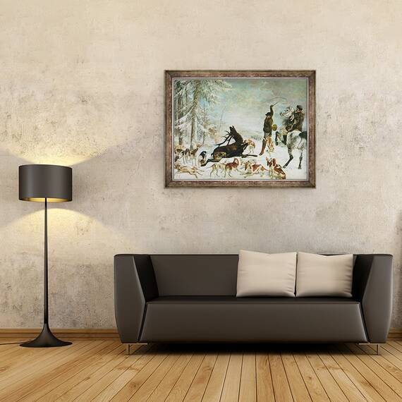 Tablou inramat - Gustave Courbet - Moartea cerb, 70 x 90 cm - 2- Roveli