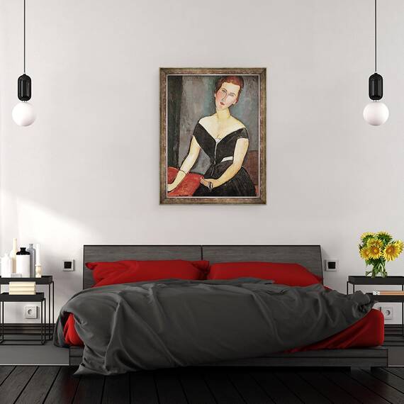Tablou inramat - Amedeo Modigliani - Doamna G. van Muyden, 70 x 90 cm - 3- Roveli
