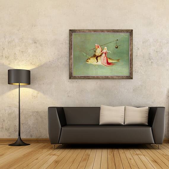 Tablou inramat - Hieronymus Bosch - Tentatia Sfantului Anton, panoul din dreapta, 70 x 90 cm - 2- Roveli