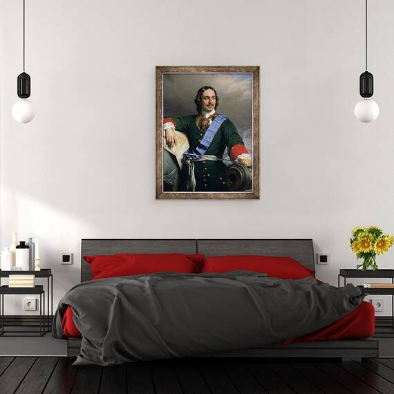 Tablou inramat - Hippolyte Delaroche - Petru I cel Mare 1672-1725 1838 ulei pe panza, 70 x 90 cm - 3- Roveli