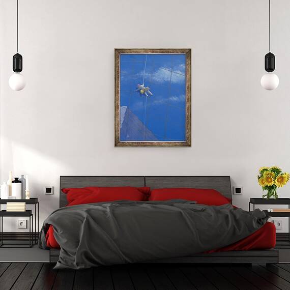 Tablou inramat - Lincoln Seligman - Curatare ferestre, 70 x 90 cm - 3- Roveli