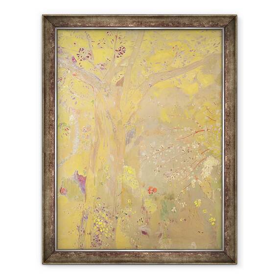 Tablou inramat - Odilon Redon - Arbore galben panou decorativ pentru resedinta Domecy, 70 x 90 cm - - Roveli