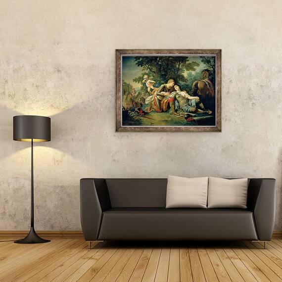 Tablou inramat - Louis Jean Francois I Lagrenee - Tancred si Clorinda, 70 x 90 cm - 2- Roveli