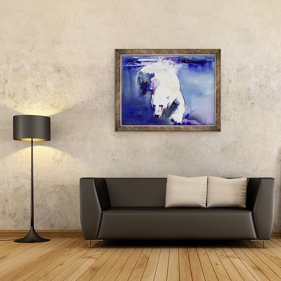 Tablou inramat - Mark Adlington - Urs subacvatic, 70 x 90 cm - 2- Roveli