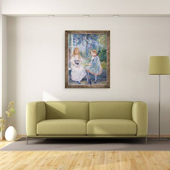 Tablou inramat - Berthe Morisot - Fete tinere la fereastra, 70 x 90 cm - 2- Roveli