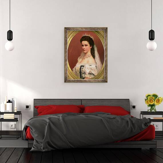 Tablou inramat - Georg Raab - imparateasa Elisabeta a Bavariei 1837-98 in costum maghiar, 70 x 90 cm - 3- Roveli