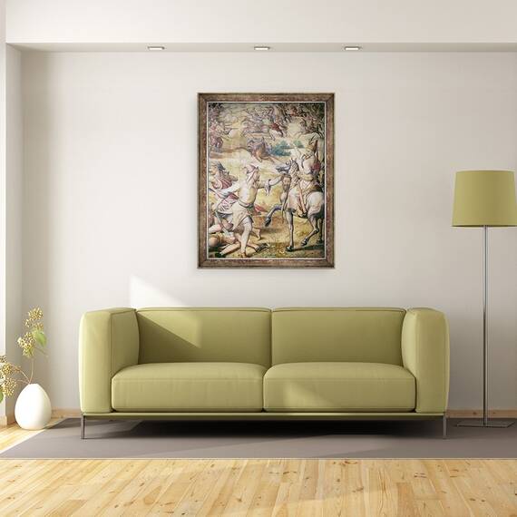 Tablou inramat - Jan Cornelisz Vermeyen - Campania imparatului Carol al V-lea 1500-58 impotriva turcilor la Tunis in 1535, capturarea Golettei, 70 x 90 cm - 2- Roveli