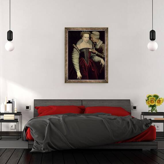 Tablou inramat - Scoala franceza - Scrisoarea de dragoste, 70 x 90 cm - 3- Roveli