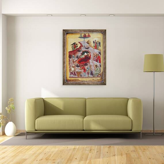 Tablou inramat - Scoala Rusa - Nasterea Domnului, icoana rusa, 70 x 90 cm - 2- Roveli