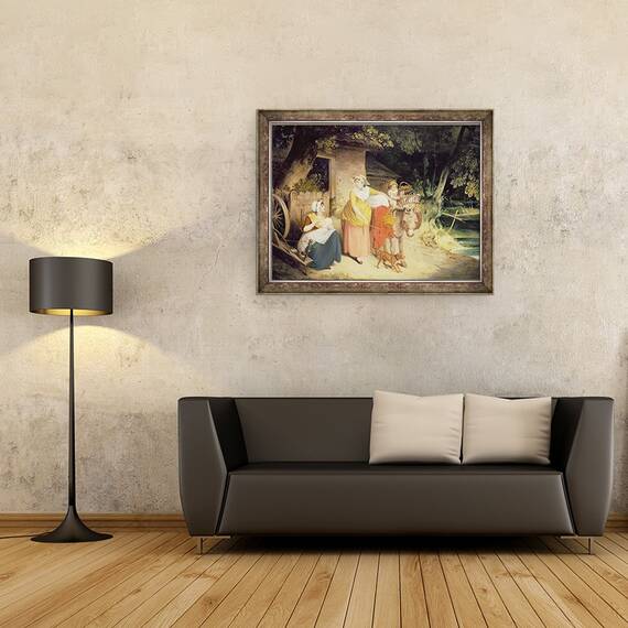 Tablou inramat - Francis Wheatley - in afara usii cabanei, 70 x 90 cm - 2- Roveli
