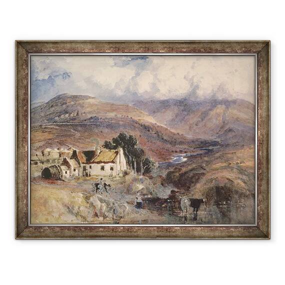 Tablou inramat - Joseph Noel Paton - Peisaj scotian, 70 x 90 cm - - Roveli