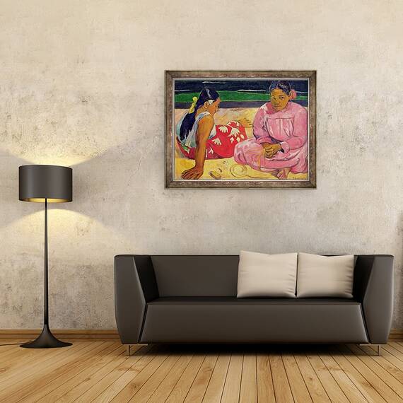 Tablou inramat - Paul Gauguin - Femei din Tahiti, Pe plaja, 70 x 90 cm - 2- Roveli