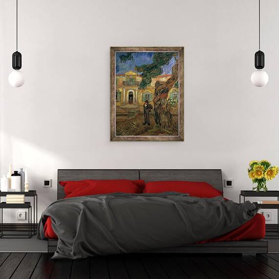 Tablou inramat - Vincent van Gogh - Spitalul St. Paul, St. Remy, 70 x 90 cm - 3- Roveli